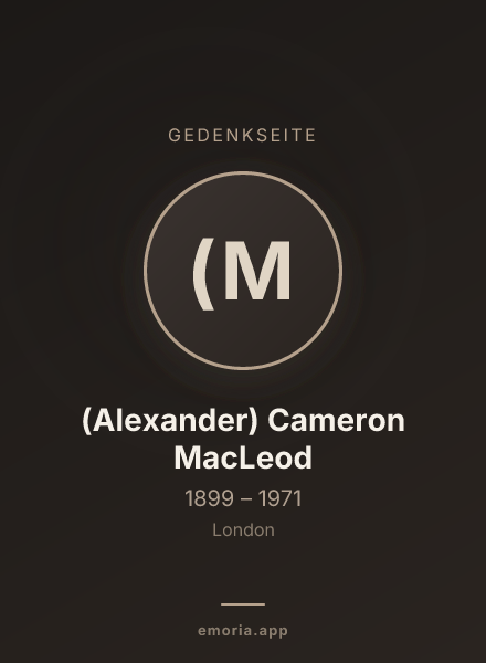 Gedenkportrait von (Alexander) Cameron MacLeod