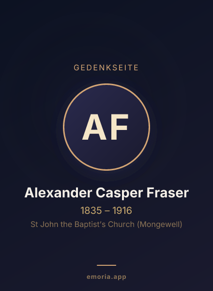Gedenkportrait von Alexander Casper Fraser