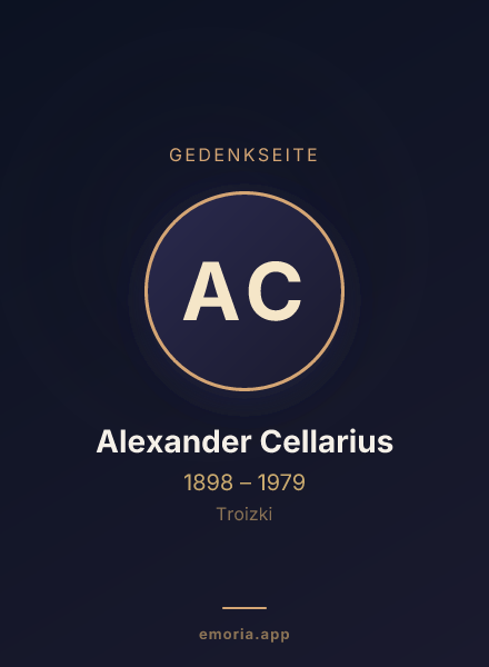 Gedenkportrait von Alexander Cellarius