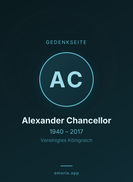 Gedenkportrait von Alexander Chancellor