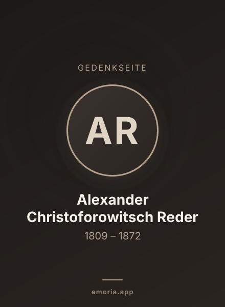 Gedenkportrait von Alexander Christoforowitsch Reder