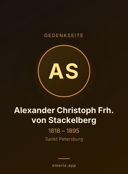 Gedenkportrait von Alexander Christoph Frh. von Stackelberg
