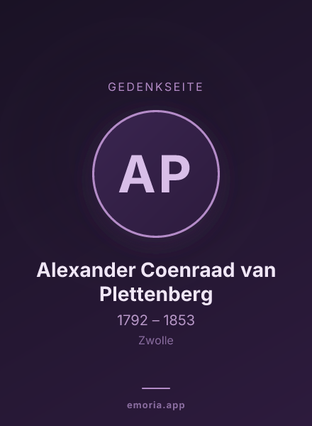 Gedenkportrait von Alexander Coenraad van Plettenberg