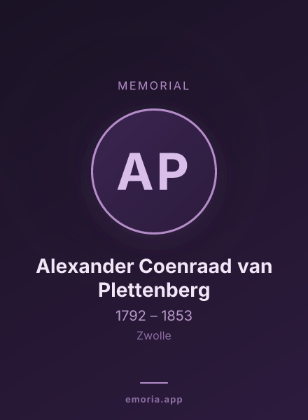 Memorial portrait of Alexander Coenraad van Plettenberg