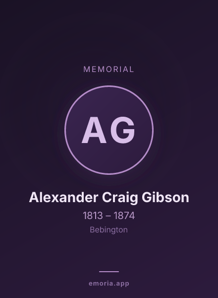 Memorial portrait of Alexander Craig Gibson