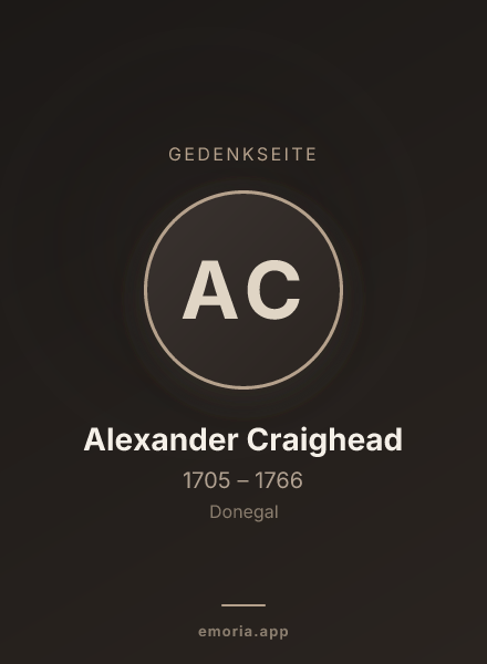 Gedenkportrait von Alexander Craighead