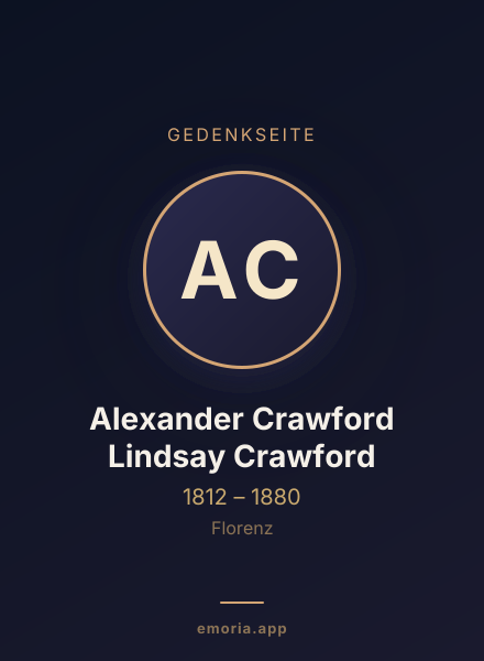 Gedenkportrait von Alexander Crawford Lindsay Crawford
