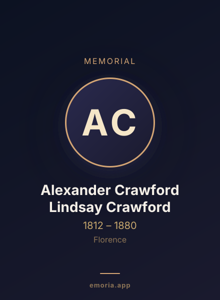 Memorial portrait of Alexander Crawford Lindsay Crawford