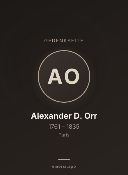 Gedenkportrait von Alexander D. Orr