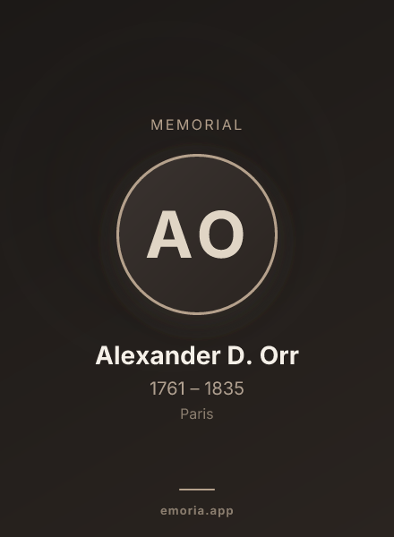 Memorial portrait of Alexander D. Orr