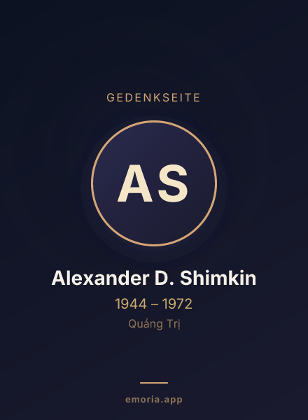 Gedenkportrait von Alexander D. Shimkin