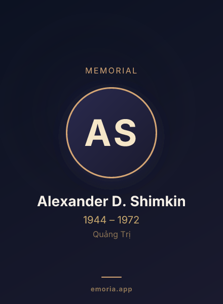 Memorial portrait of Alexander D. Shimkin