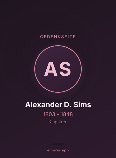Gedenkportrait von Alexander D. Sims
