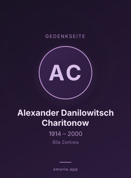 Gedenkportrait von Alexander Danilowitsch Charitonow