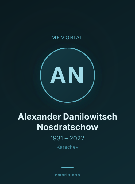 Memorial portrait of Alexander Danilowitsch Nosdratschow