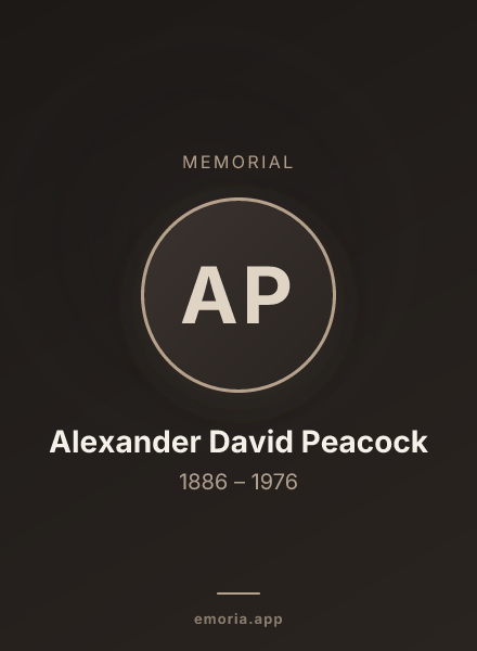 Memorial portrait of Alexander David Peacock