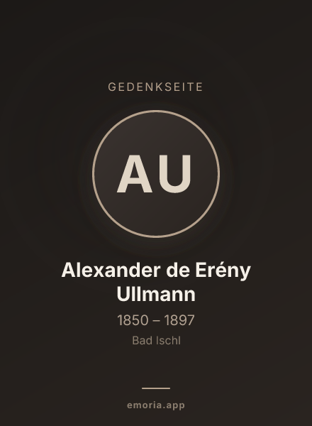 Gedenkportrait von Alexander de Erény Ullmann