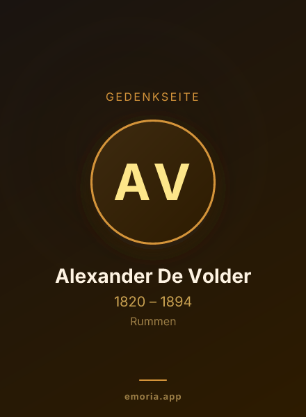 Gedenkportrait von Alexander De Volder