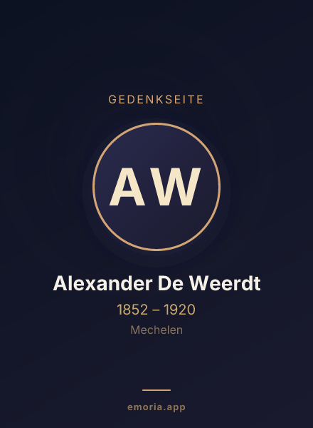 Gedenkportrait von Alexander De Weerdt