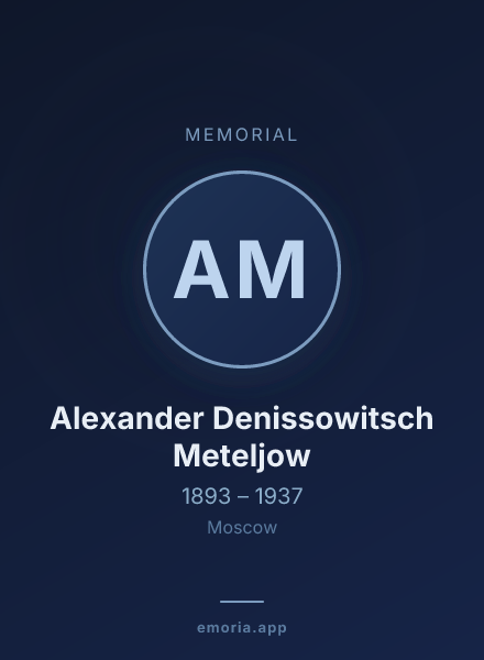 Memorial portrait of Alexander Denissowitsch Meteljow