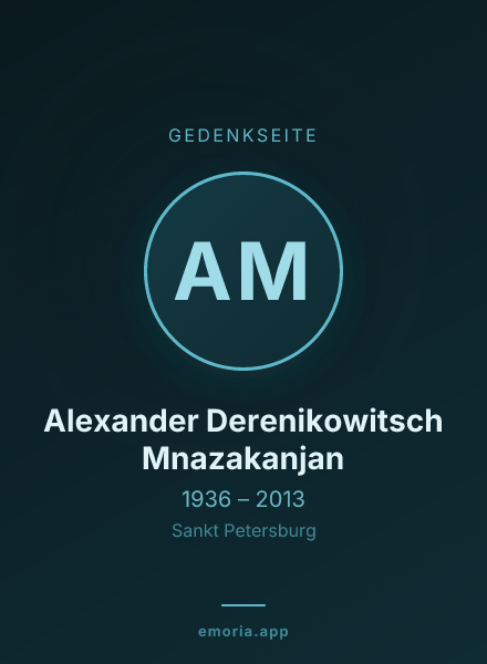 Gedenkportrait von Alexander Derenikowitsch Mnazakanjan