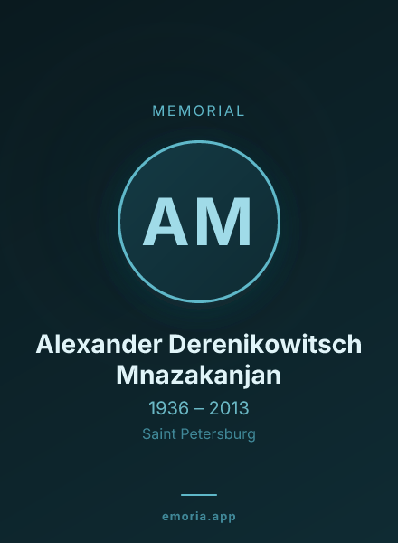 Memorial portrait of Alexander Derenikowitsch Mnazakanjan