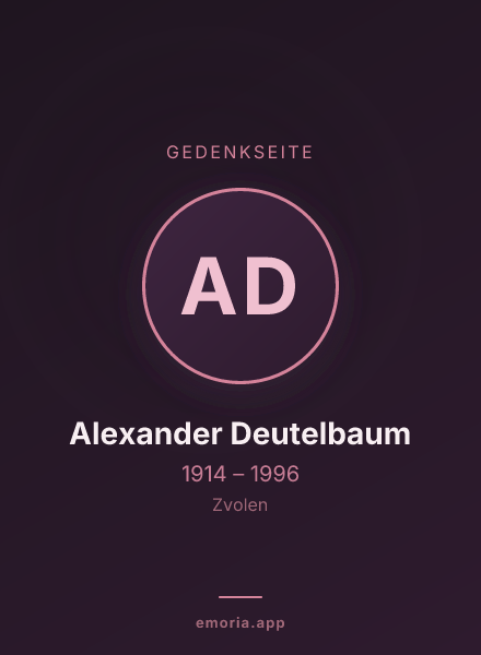 Gedenkportrait von Alexander Deutelbaum