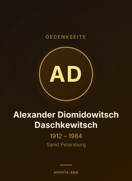 Gedenkportrait von Alexander Diomidowitsch Daschkewitsch