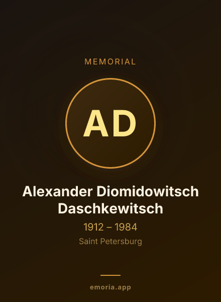 Memorial portrait of Alexander Diomidowitsch Daschkewitsch