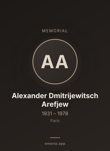Memorial portrait of Alexander Dmitrijewitsch Arefjew