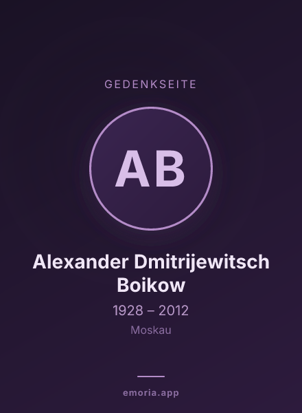 Gedenkportrait von Alexander Dmitrijewitsch Boikow