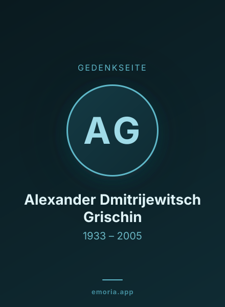 Gedenkportrait von Alexander Dmitrijewitsch Grischin