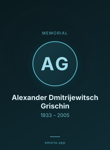 Memorial portrait of Alexander Dmitrijewitsch Grischin