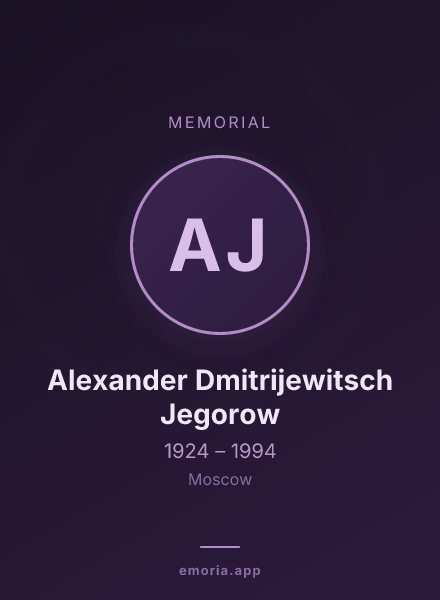 Memorial portrait of Alexander Dmitrijewitsch Jegorow
