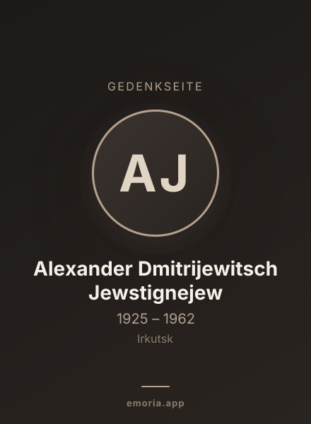 Gedenkportrait von Alexander Dmitrijewitsch Jewstignejew