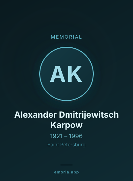 Memorial portrait of Alexander Dmitrijewitsch Karpow