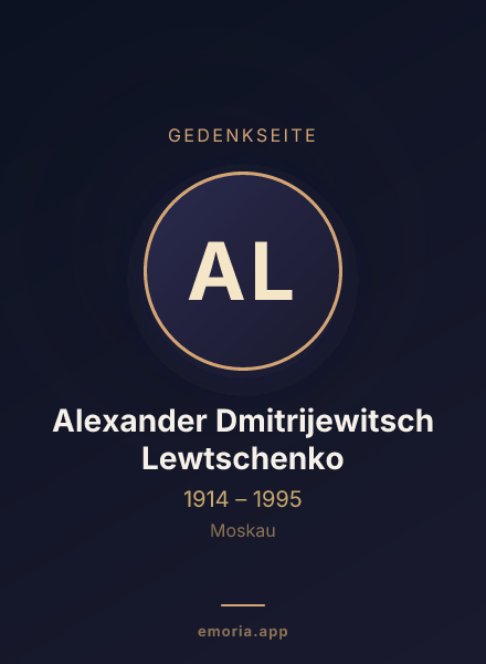 Gedenkportrait von Alexander Dmitrijewitsch Lewtschenko