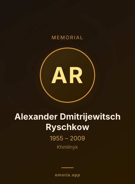 Memorial portrait of Alexander Dmitrijewitsch Ryschkow