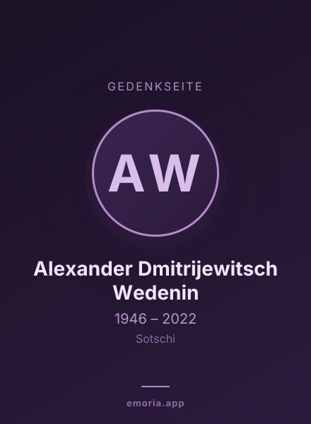 Gedenkportrait von Alexander Dmitrijewitsch Wedenin