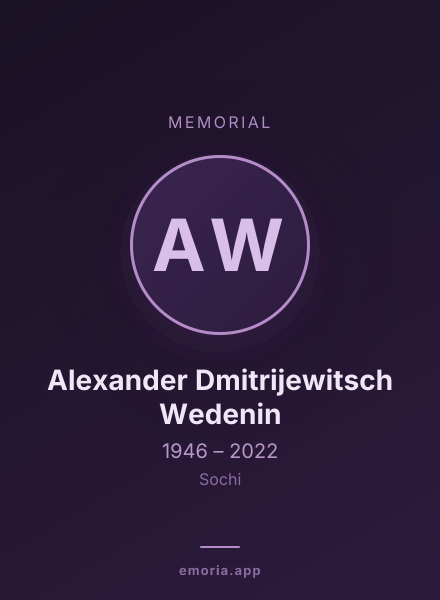 Memorial portrait of Alexander Dmitrijewitsch Wedenin