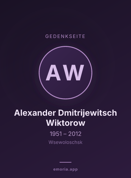 Gedenkportrait von Alexander Dmitrijewitsch Wiktorow
