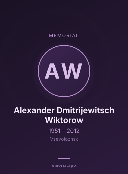 Memorial portrait of Alexander Dmitrijewitsch Wiktorow