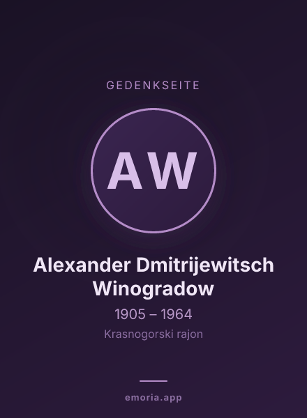Gedenkportrait von Alexander Dmitrijewitsch Winogradow