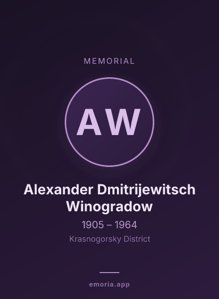 Memorial portrait of Alexander Dmitrijewitsch Winogradow