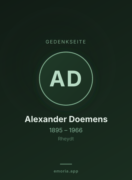 Gedenkportrait von Alexander Doemens