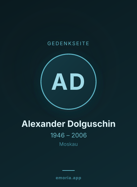 Gedenkportrait von Alexander Dolguschin