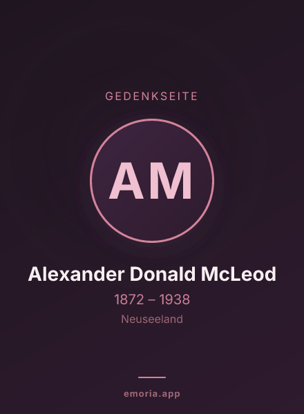 Gedenkportrait von Alexander Donald McLeod