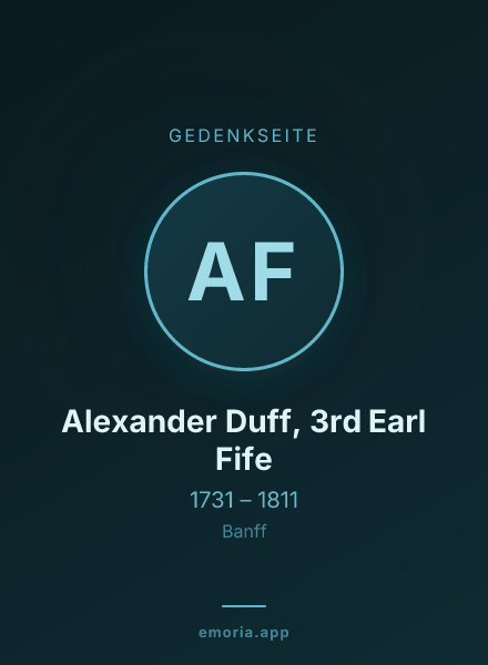 Gedenkportrait von Alexander Duff, 3rd Earl Fife