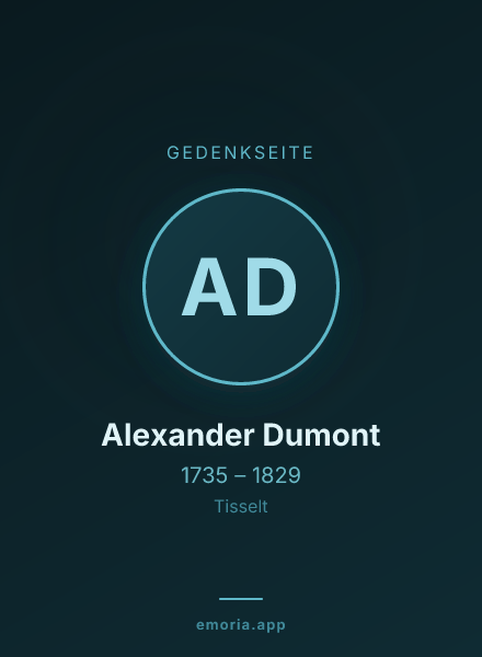 Gedenkportrait von Alexander Dumont
