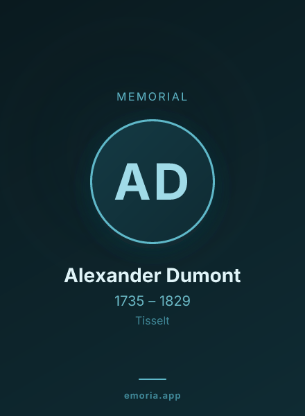 Memorial portrait of Alexander Dumont
